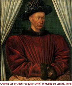 Charles VII by Jean Fouquet (1444) in the Musee du Louvre, Paris